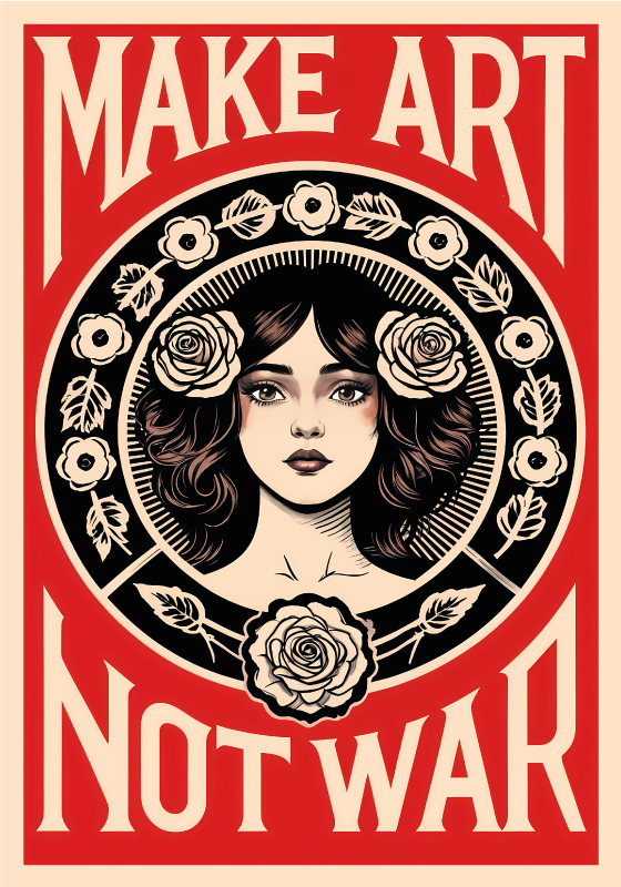 Poster umjetnost make art not war - TenStickers
