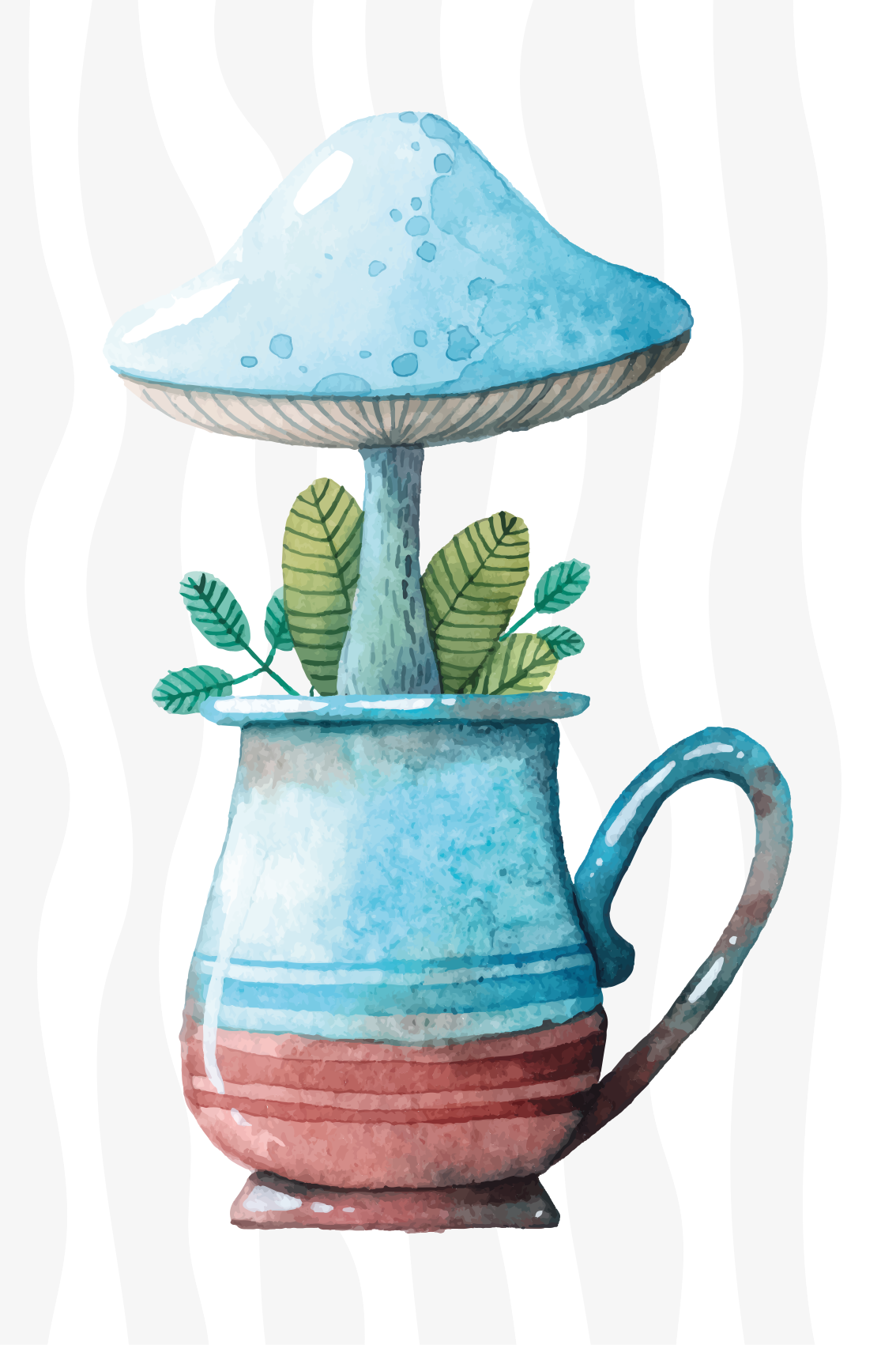 Poster kuhinja s simpatičnim dizajnom gljive u šalici - TenStickers