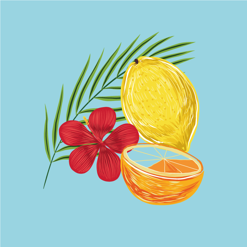 Poster kuhinja s dizajnom voća u pastelnim limunima - TenStickers