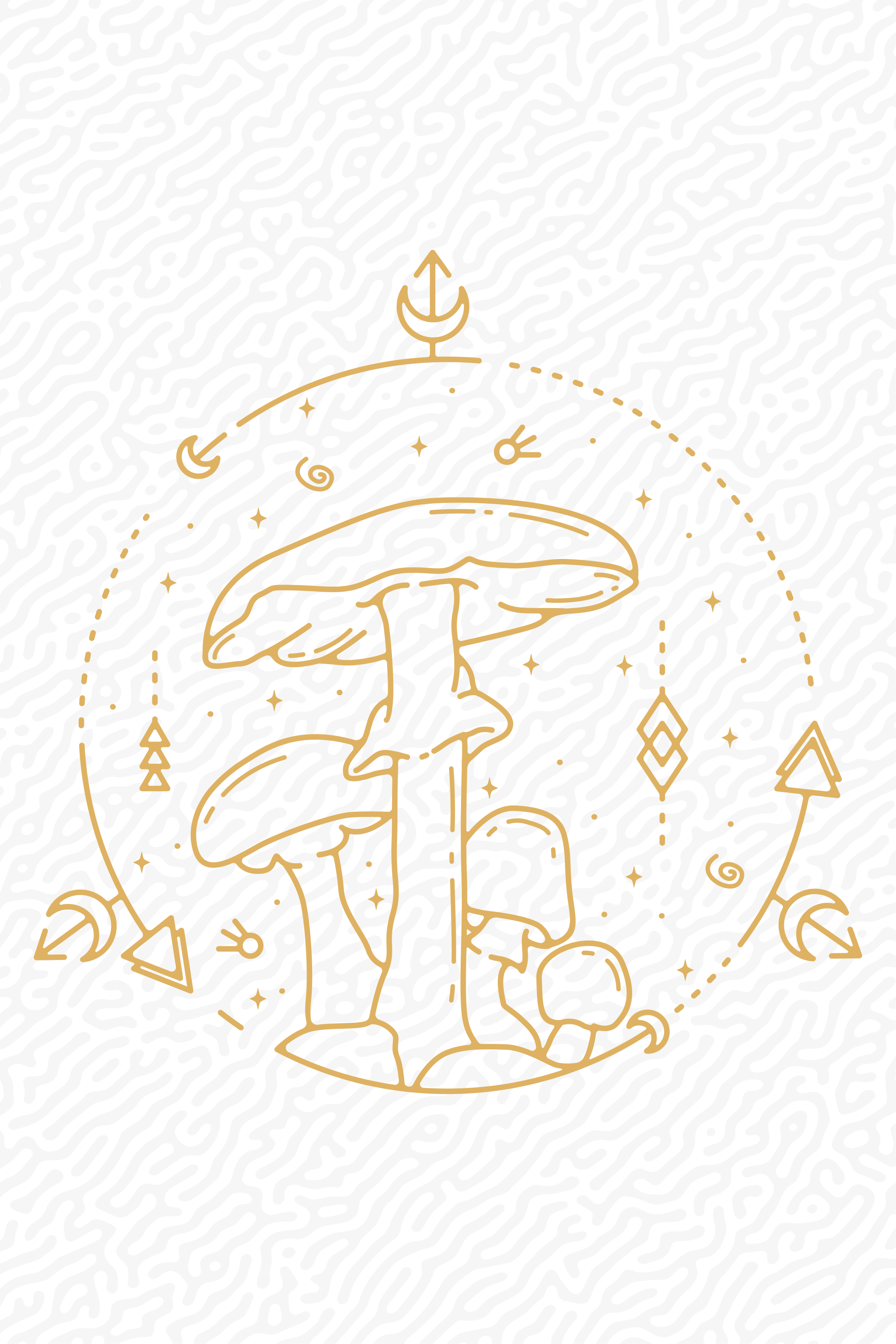 Poster kuhinja geometrijski dizajn monoline gljiva - TenStickers