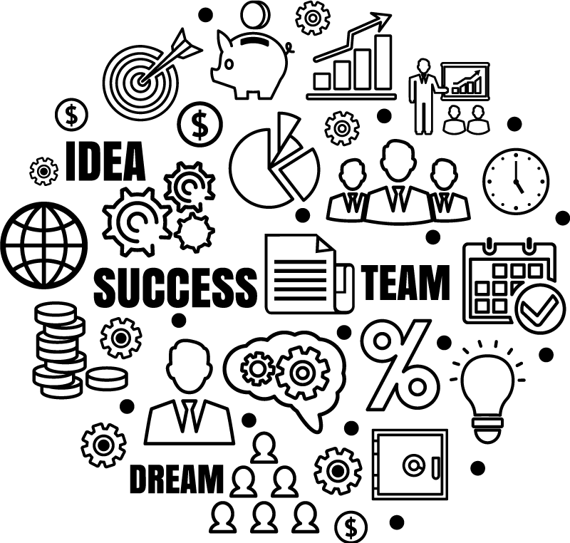 Poster ured s poslovnim ideogramom - TenStickers