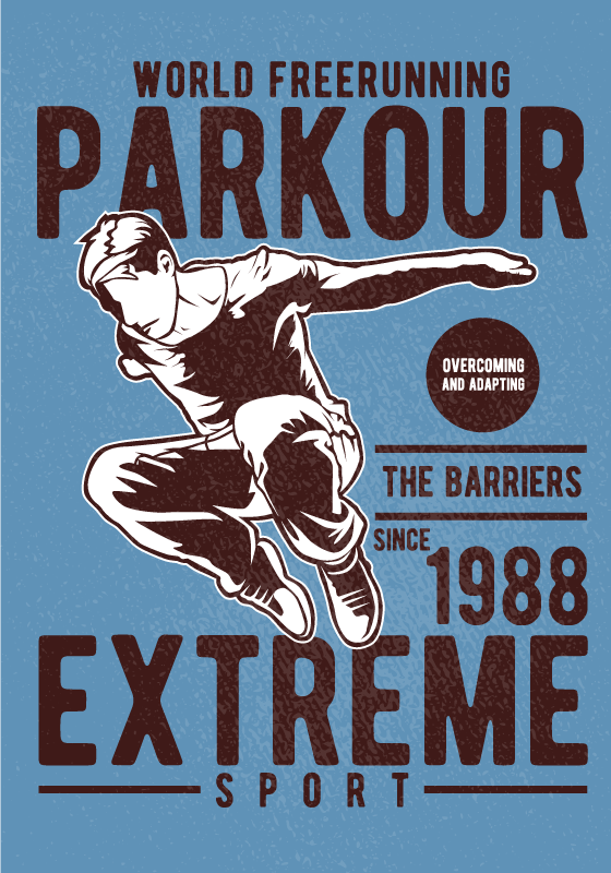 Poster tinejdžerska soba vintage parkour - TenStickers