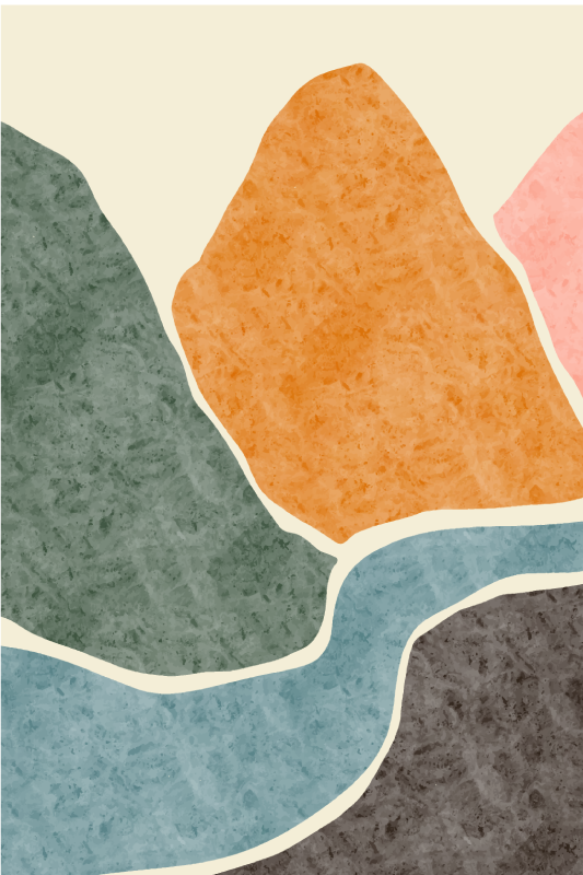 Poster dnevna soba moderna apstraktna slika - TenStickers