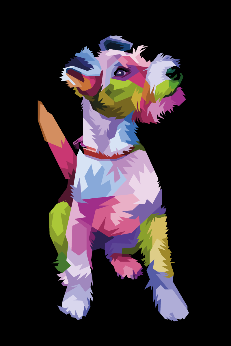 Poster dnevna soba geometrijski pas fox terrier - TenStickers