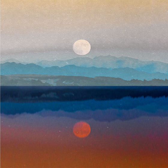 Poster dnevna soba prekrasan dizajn mjeseca u svemiru - TenStickers