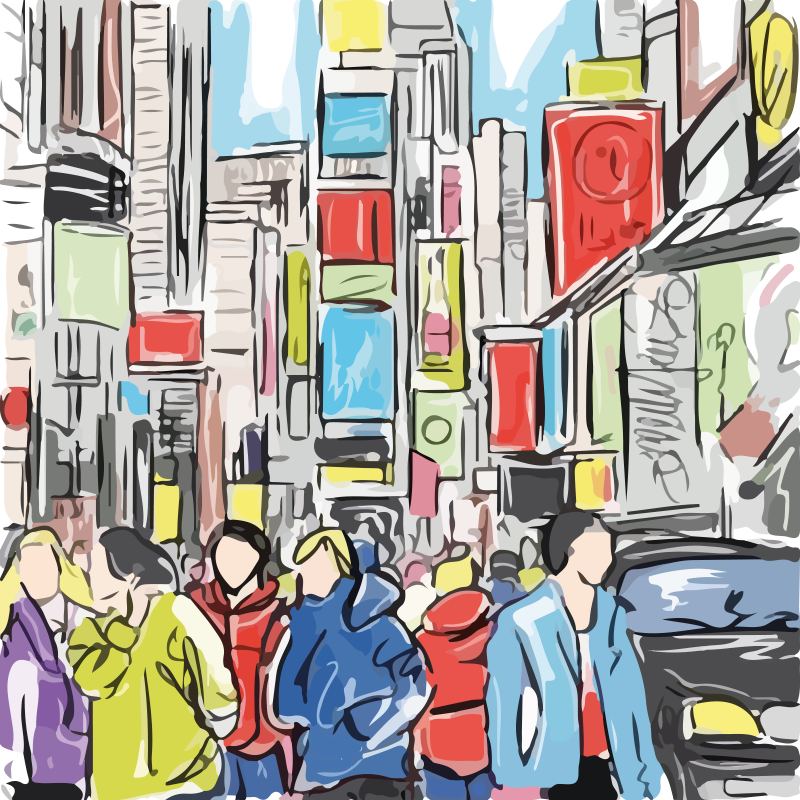 Poster dnevna soba moderna lica new yorka - TenStickers