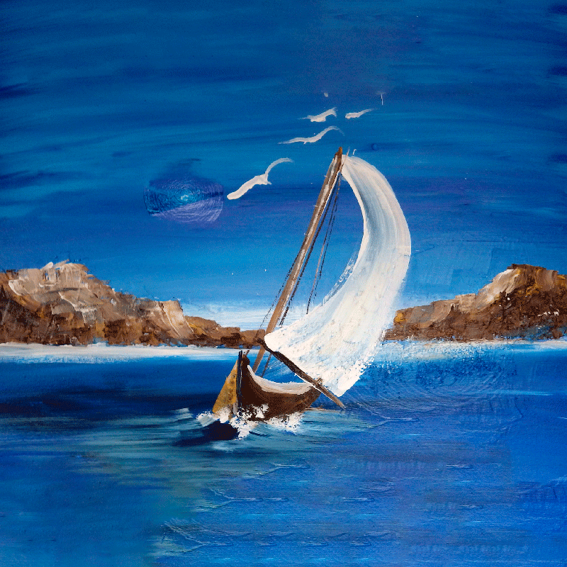 Poster dnevna soba platna jedrilice - TenStickers