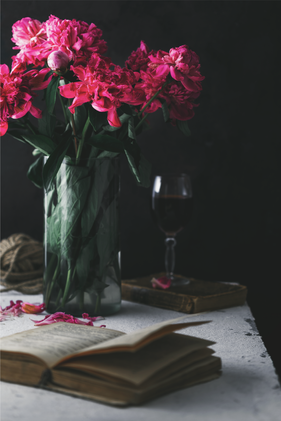 Poster dnevna soba Čaša za vino i vaza - TenStickers