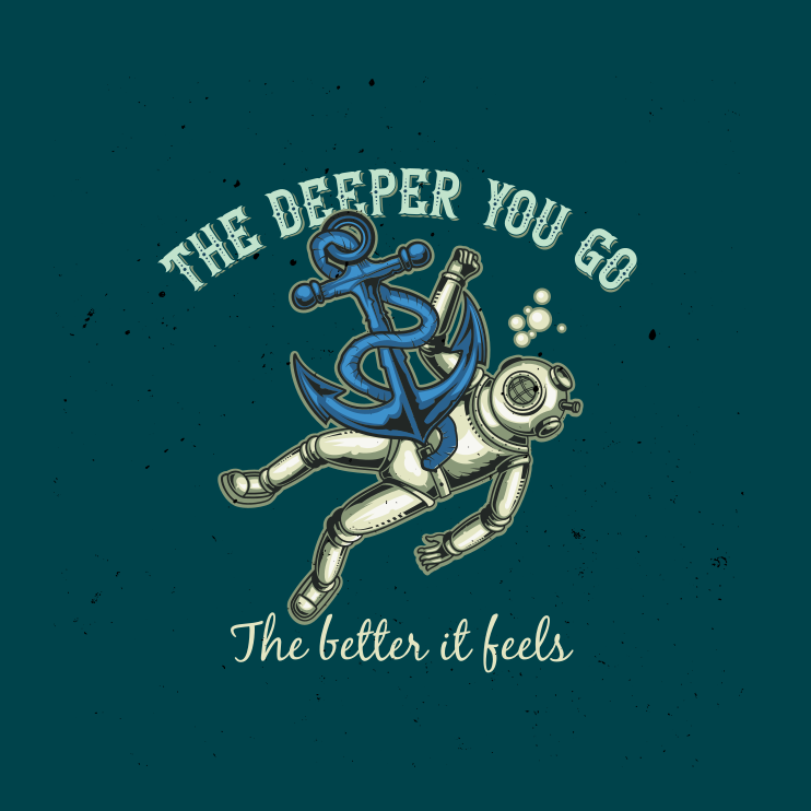 Poster dnevna soba citati što dublje ideš - TenStickers