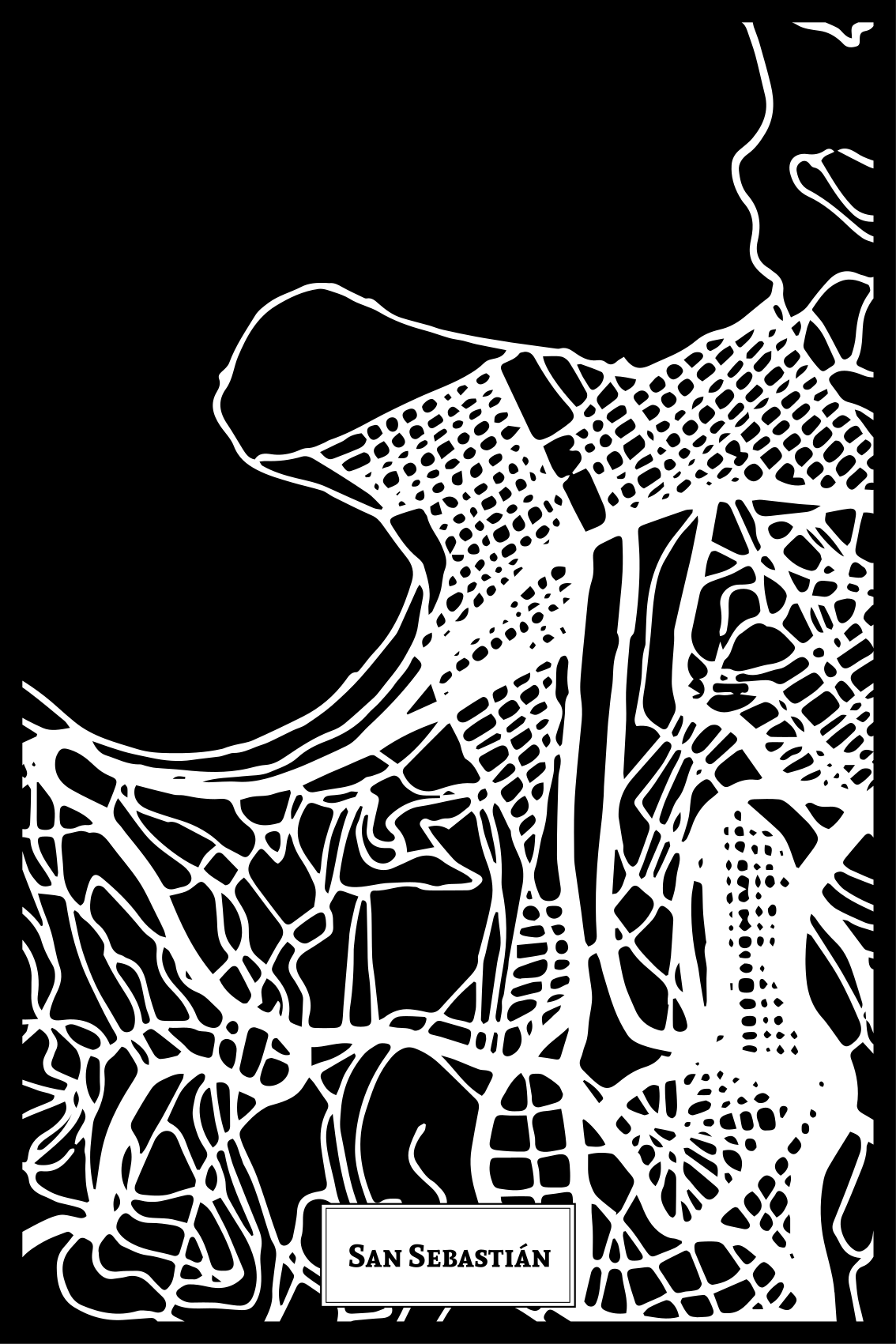 Poster dnevna soba mapa topografija san sebastián - TenStickers