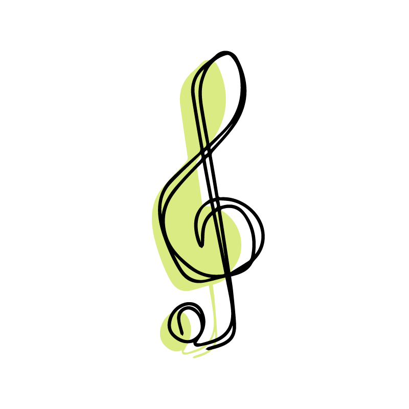 Poster dnevna soba minimalistički dizajn glazbene note - TenStickers