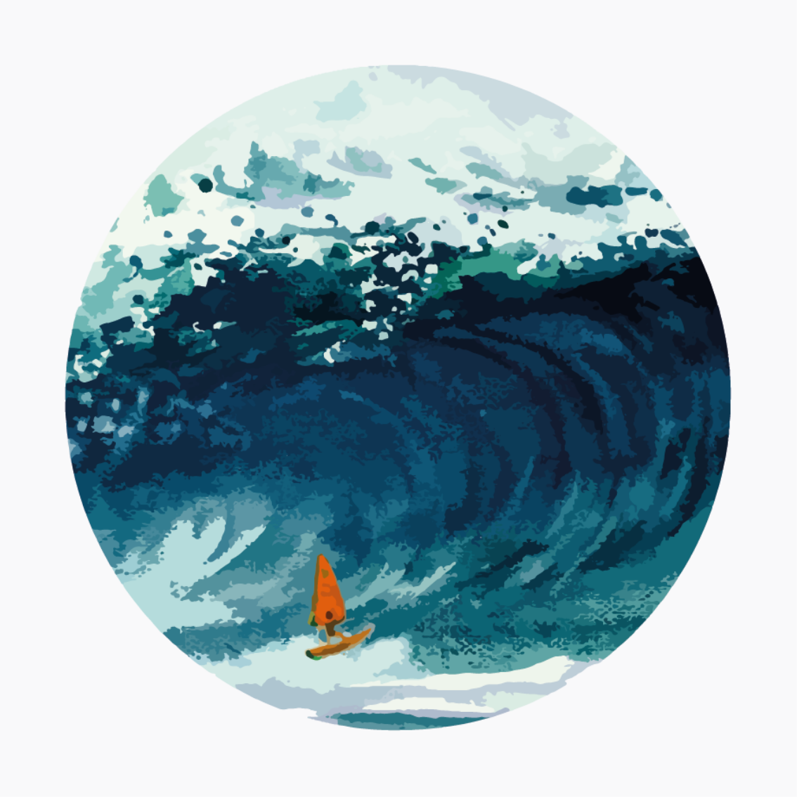 Poster dnevna soba jedinstveni surfer na dasci - TenStickers