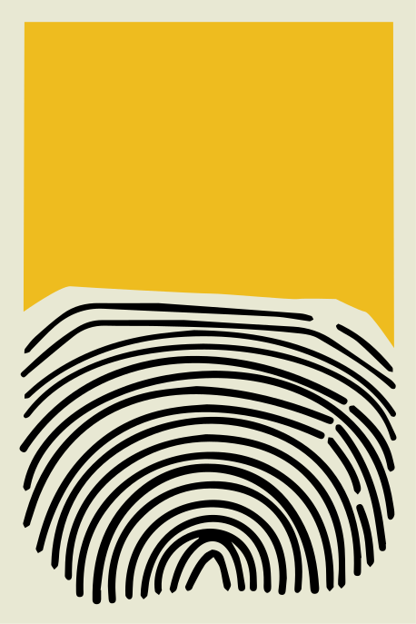 Poster dnevna soba apstraktna žuta slika s crnim linijama - TenStickers