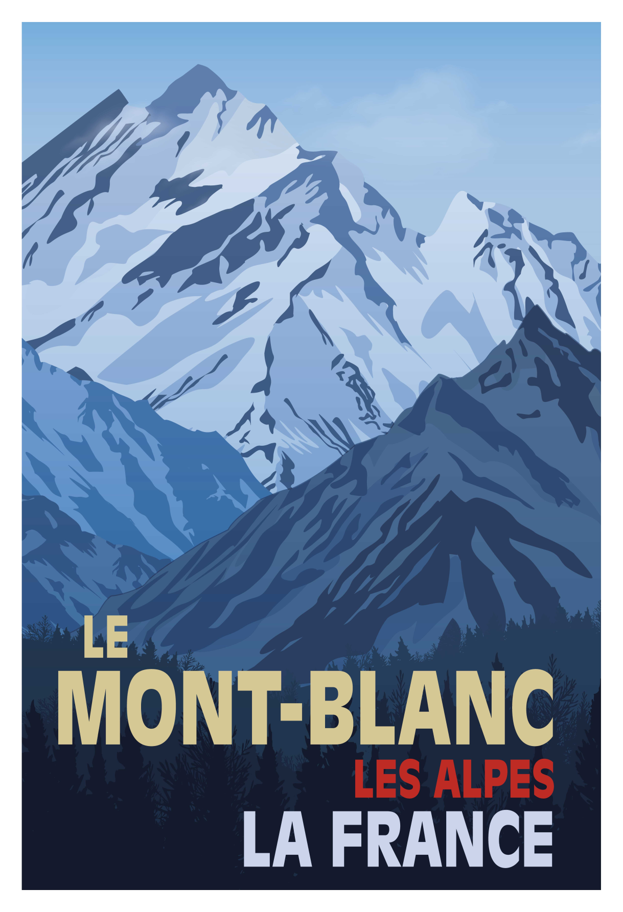 Poster dnevna soba mont-blanc retro stil - TenStickers