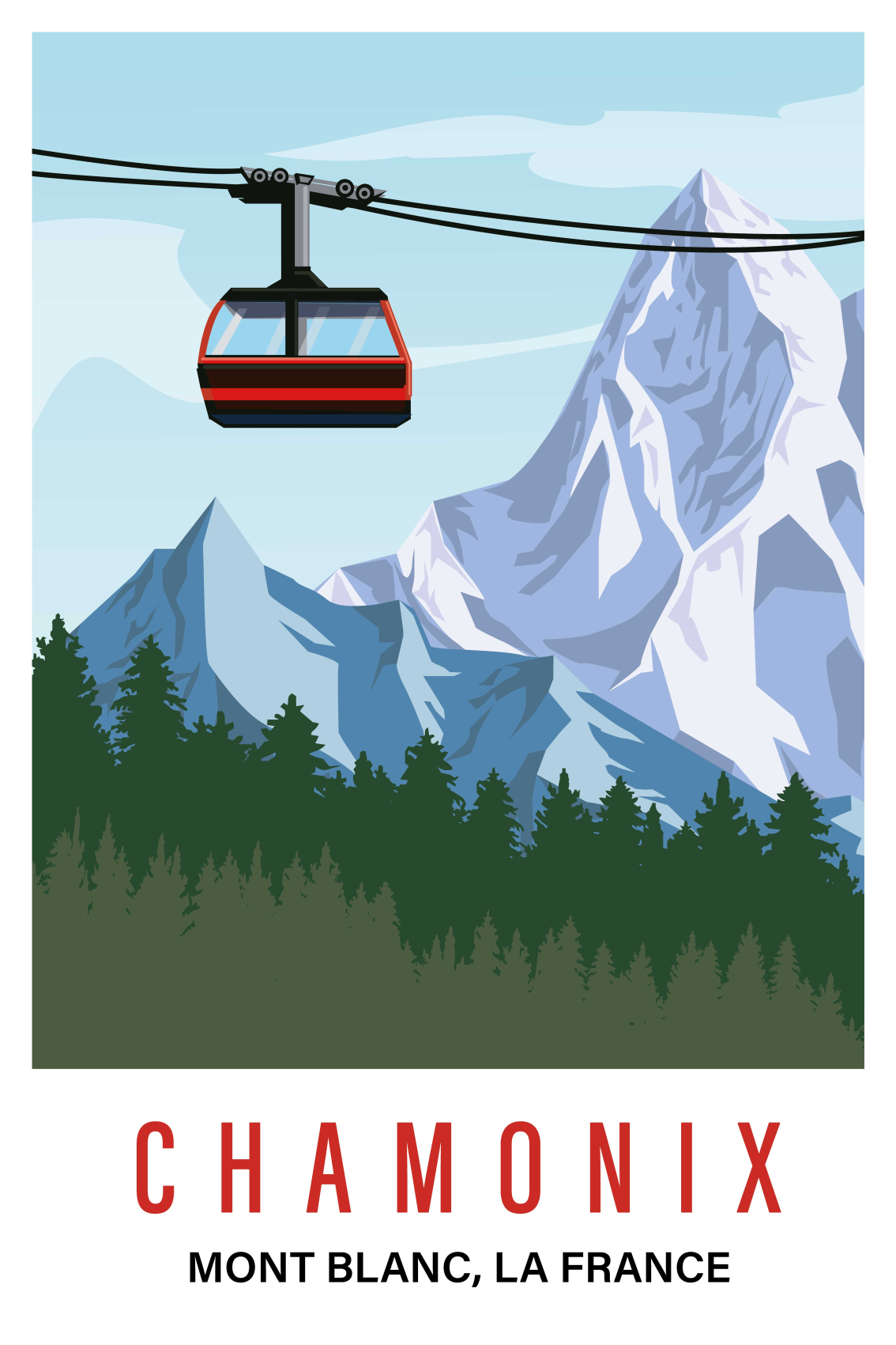 Poster dnevna soba chamonix planina - TenStickers