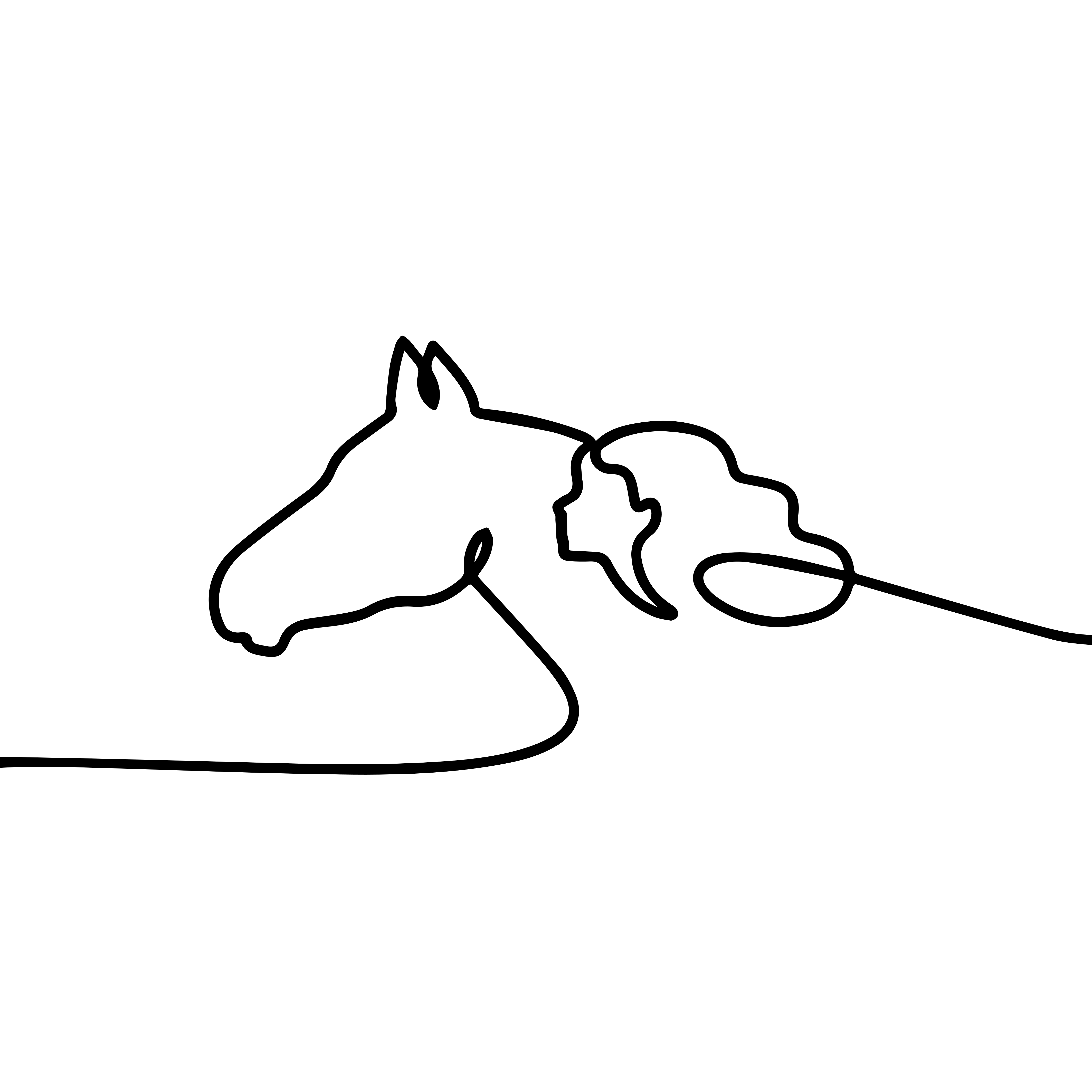 Poster dnevna soba ilustracija žene s konjima - TenStickers