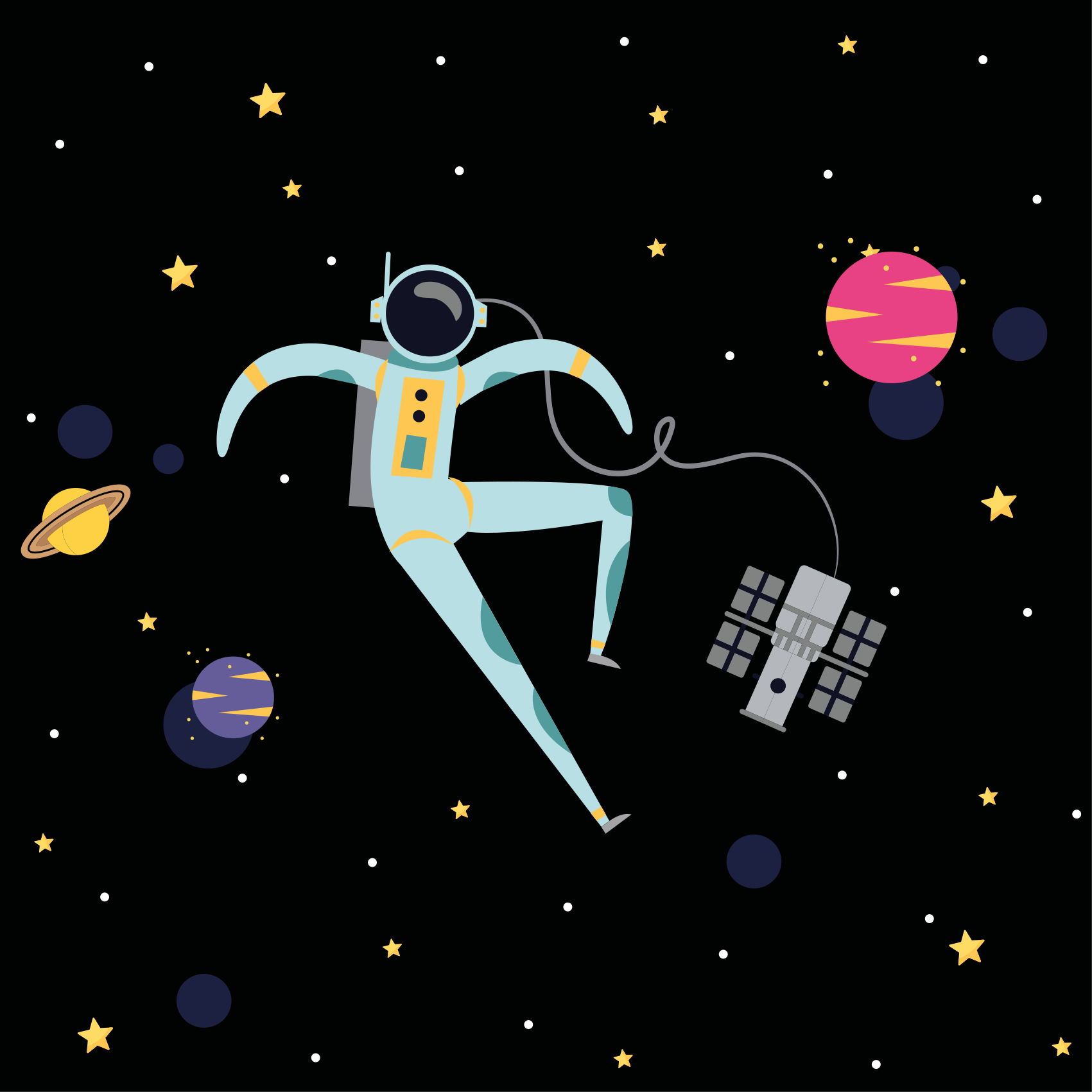 Plakati za dječju sobu s crtežom letećeg astronauta - TenStickers