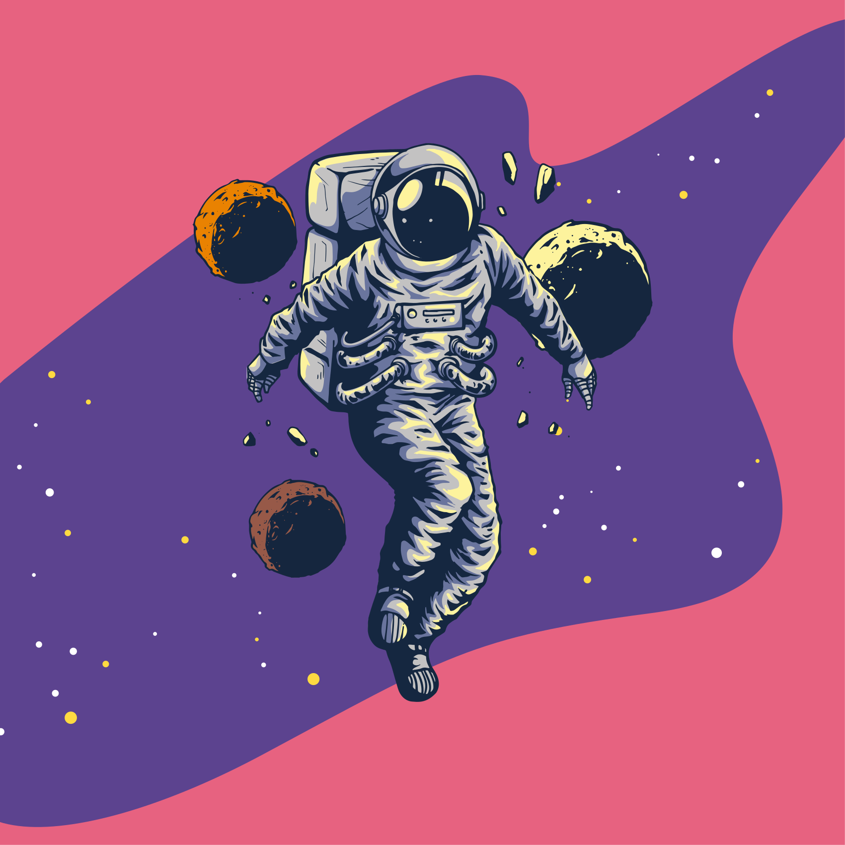 Plakati za dječju sobu s rukom crtanom astronautom - TenStickers