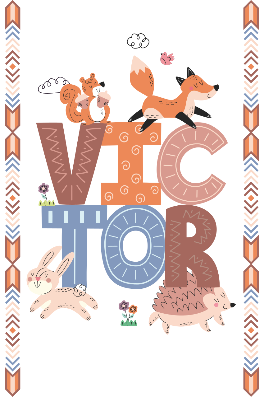 Plakati za dječju sobu s imenom šumskih životinja - TenStickers