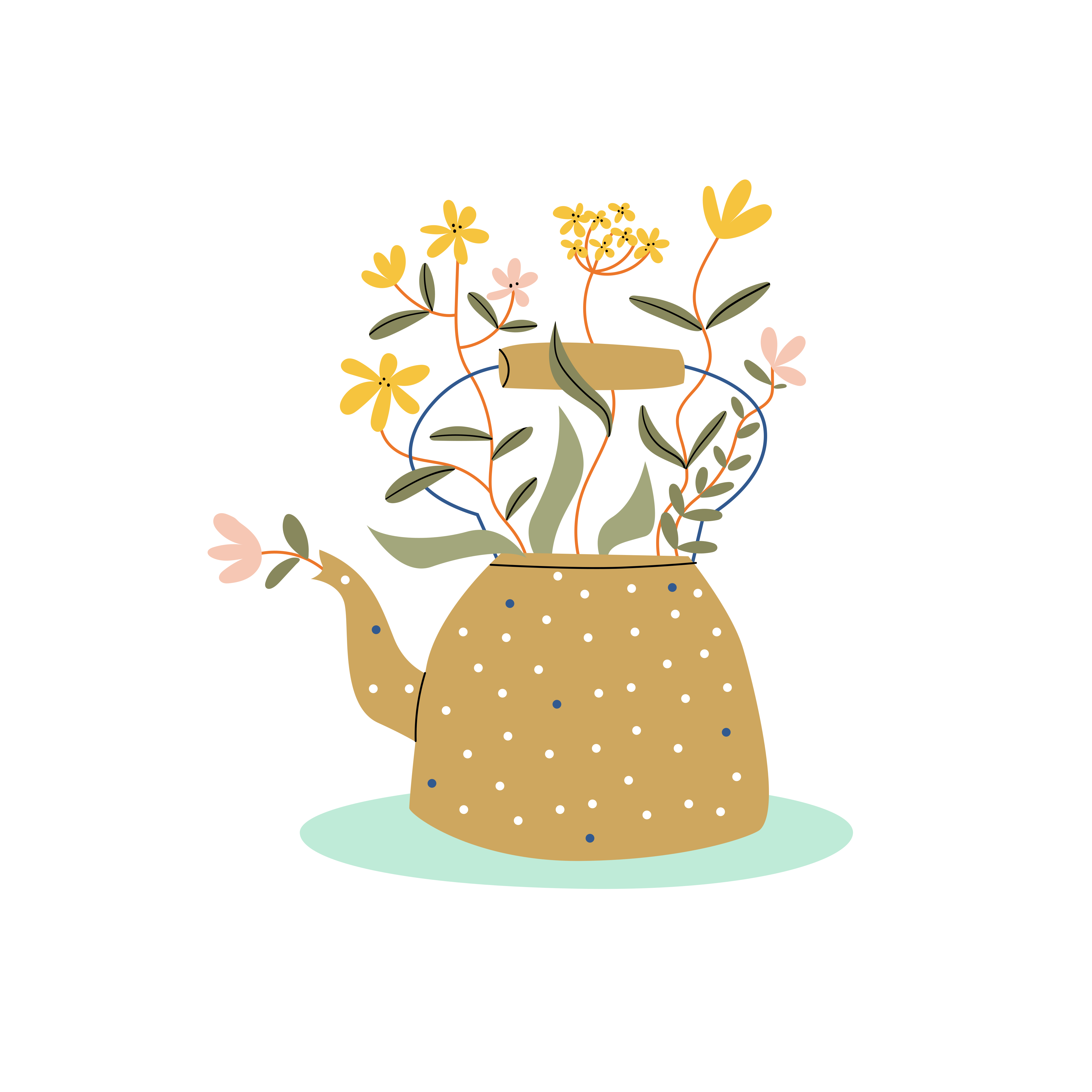 Poster cvijeće apstraktna zalivna kanta - TenStickers