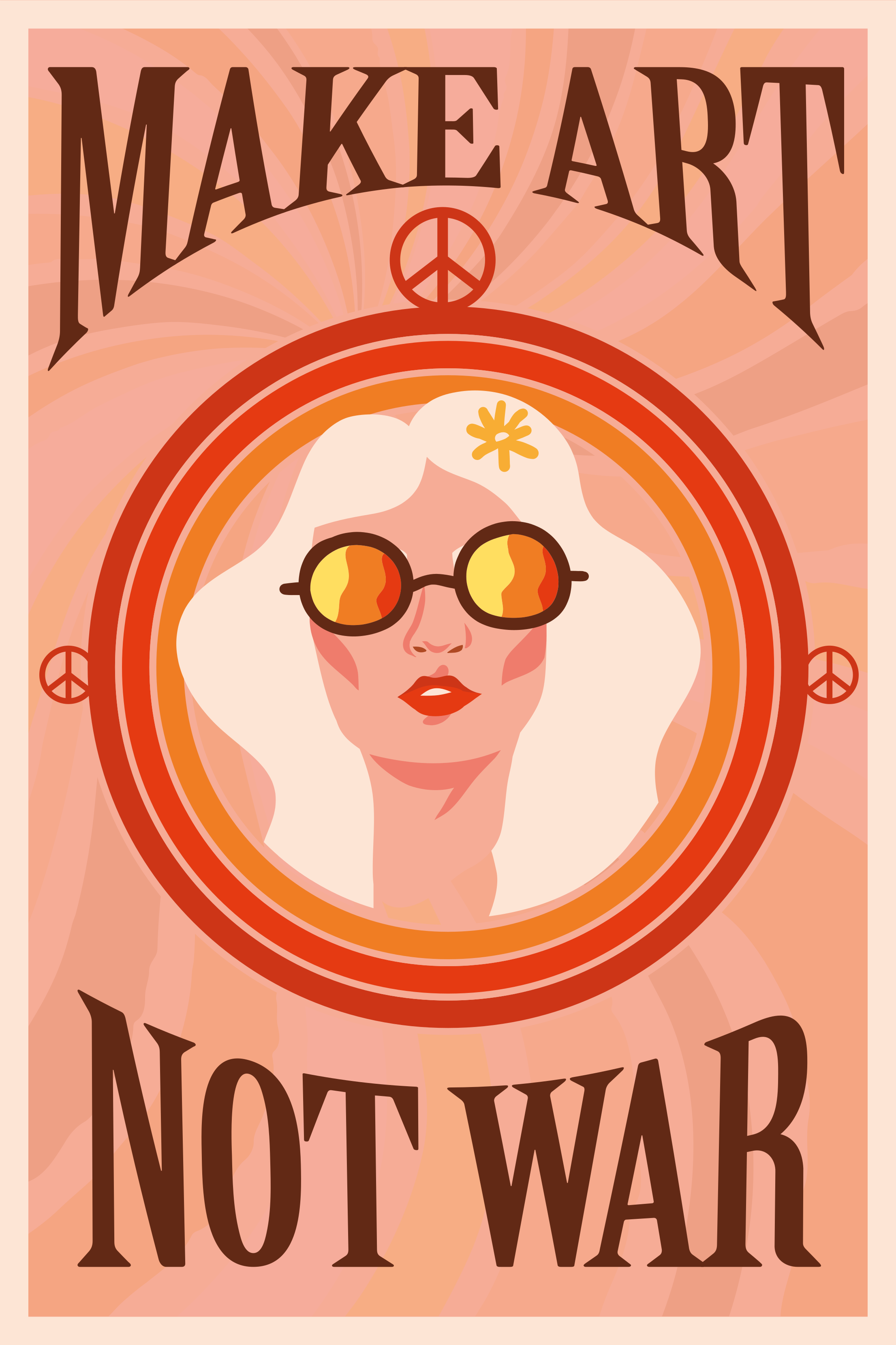 Poster fraze stvaraj umjetnost, ne rat - TenStickers