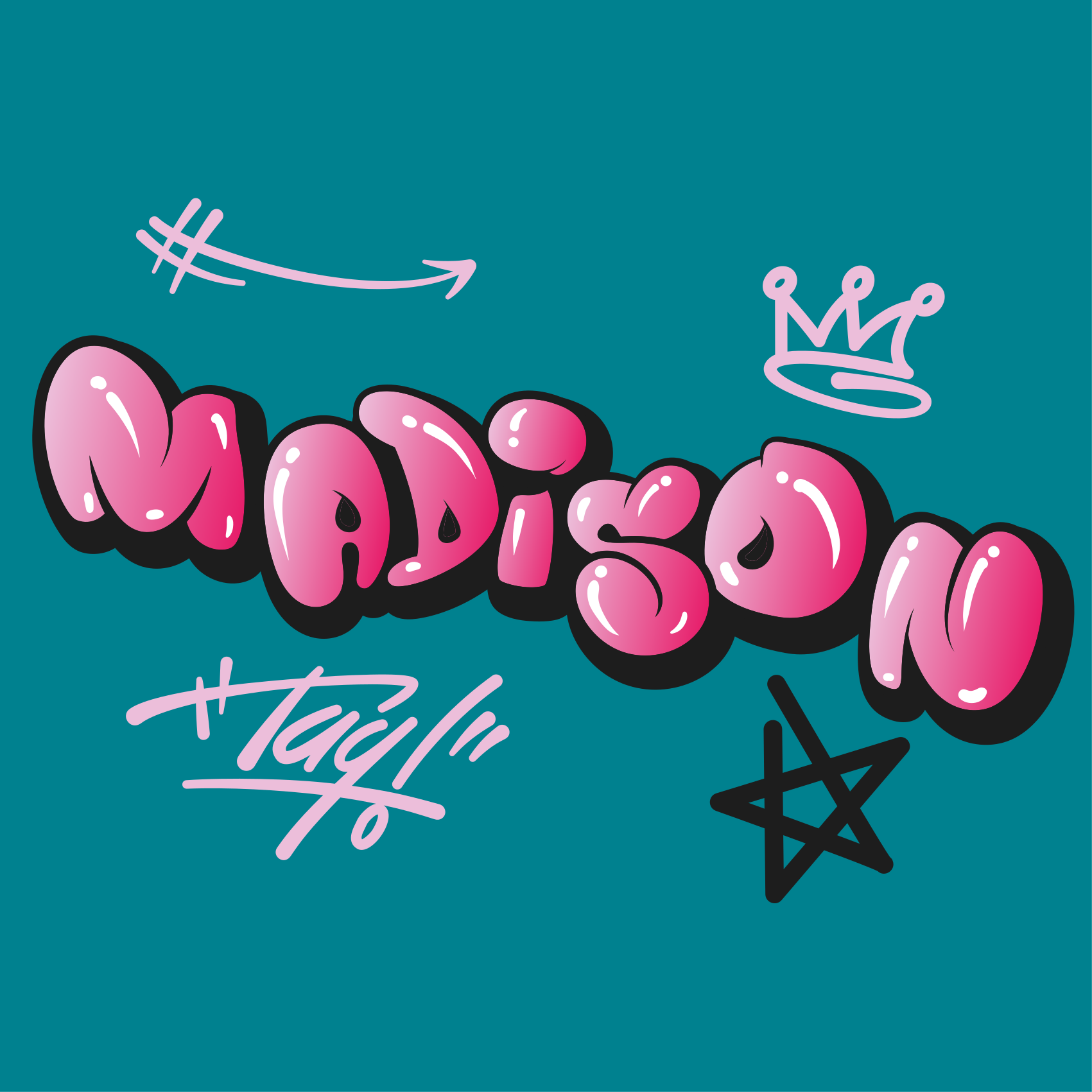 Poster tinejdžerska soba s kreativnim dizajnom imena - TenStickers