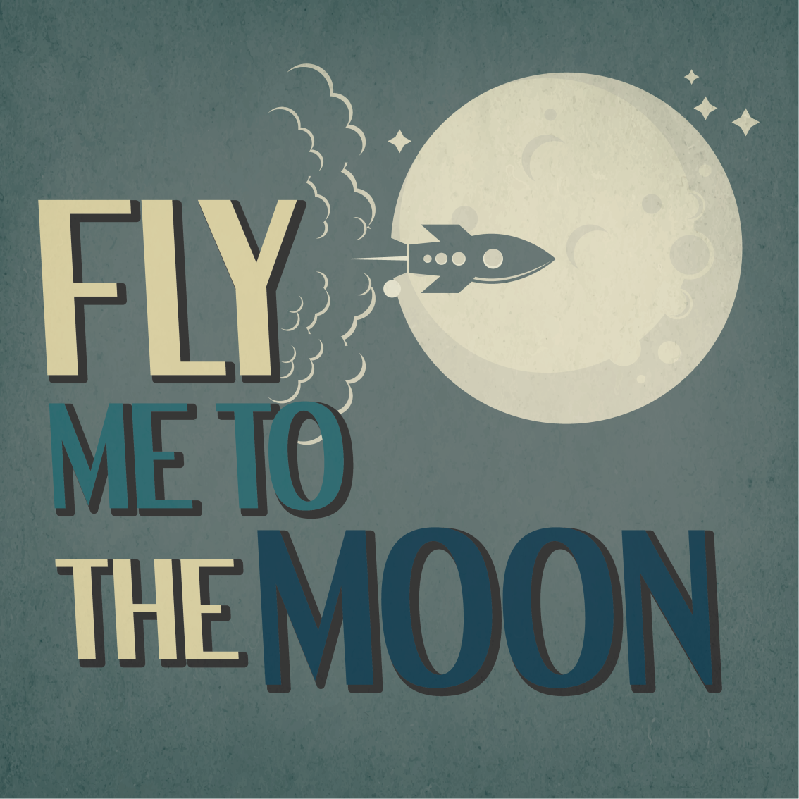 Poster tinejdžerska soba putovanje raketom na mjesec - TenStickers