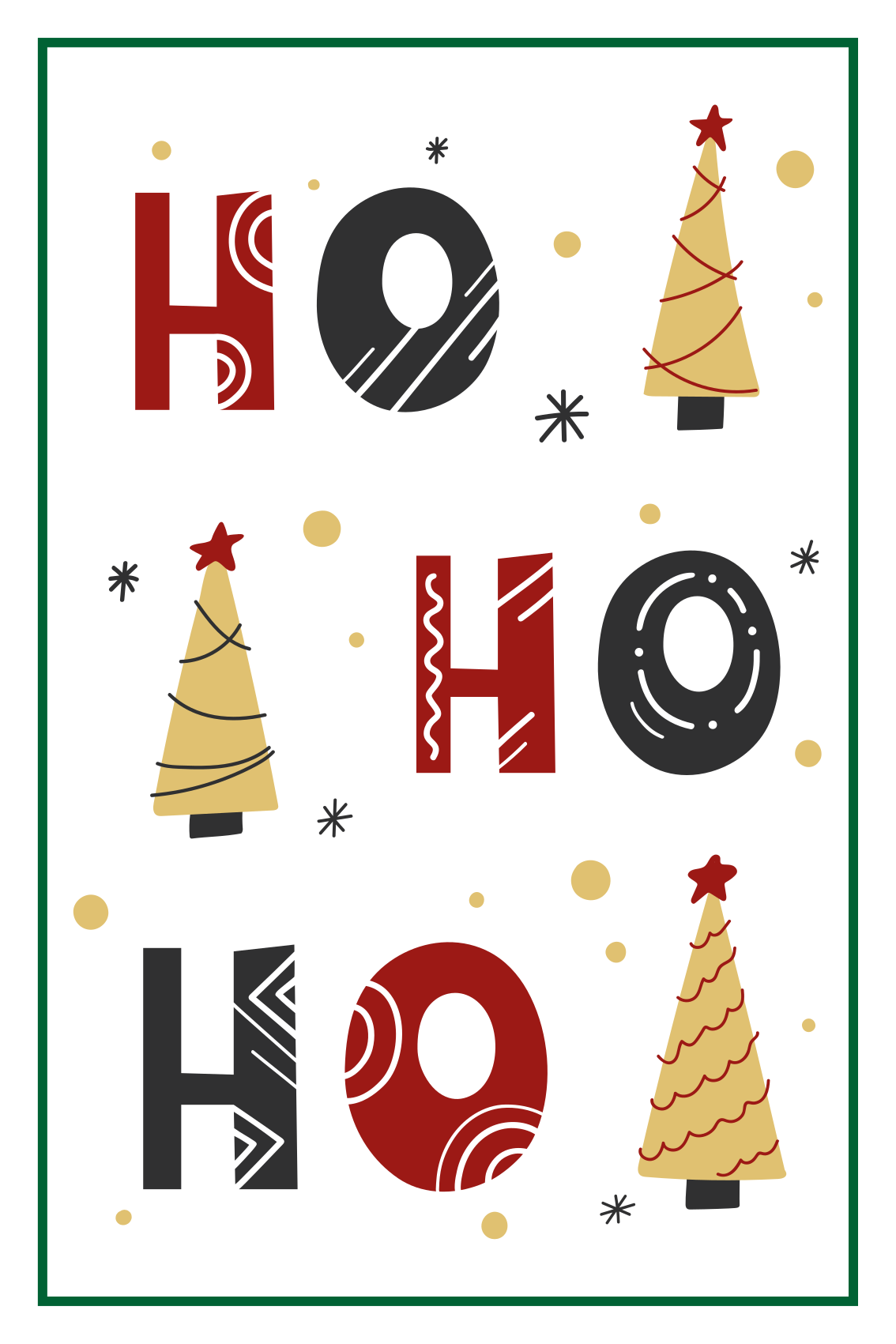 Poster božić ho ho ho dizajn božićnog teksta - TenStickers