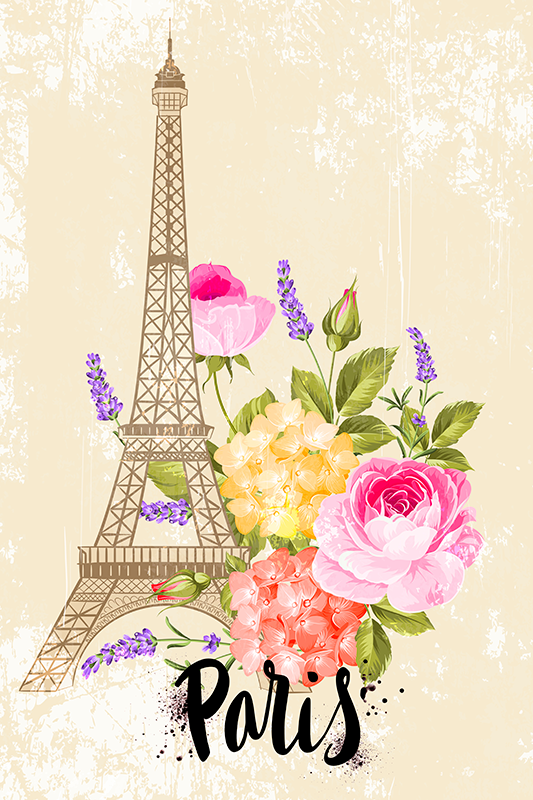 Poster zemlje i gradove pariz u proljeće - TenStickers