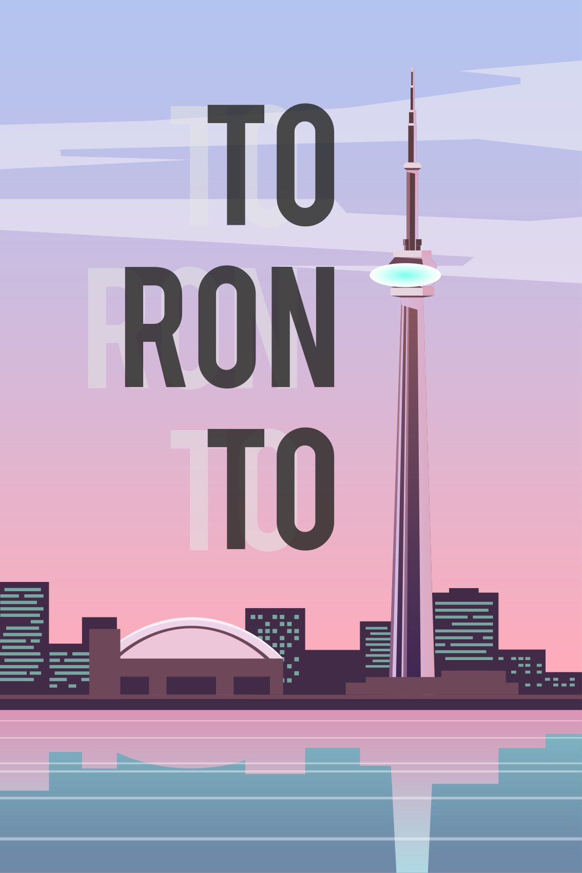 Poster zemlje i gradove toronto ilustracija - TenStickers