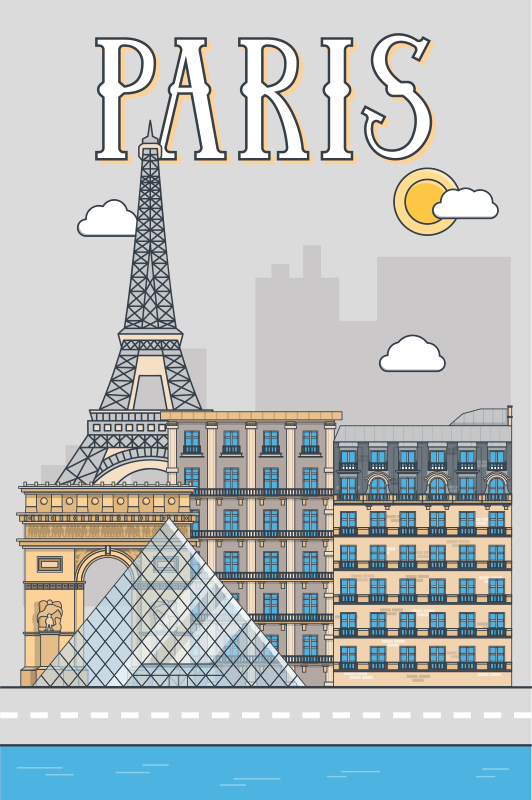Poster zemlje i gradove pariz - TenStickers