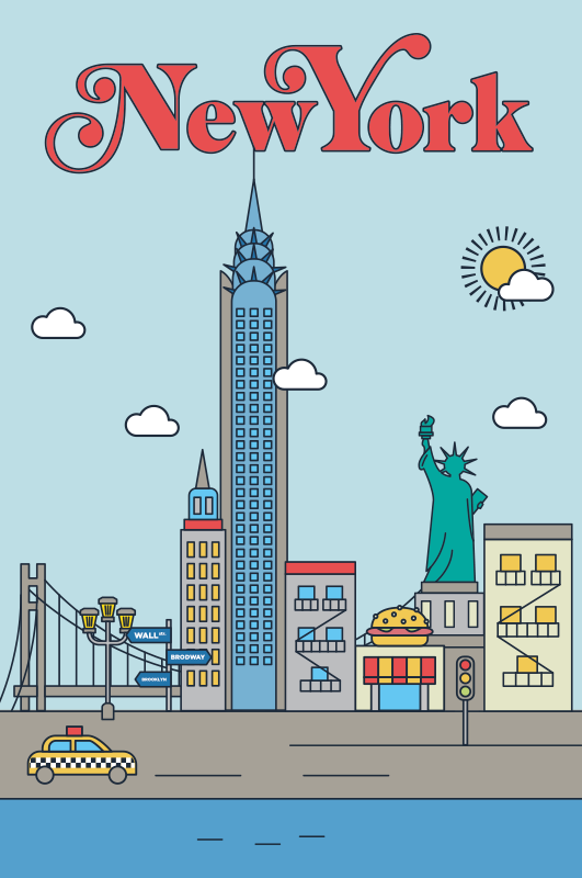 Poster zemlje i gradove new york - TenStickers