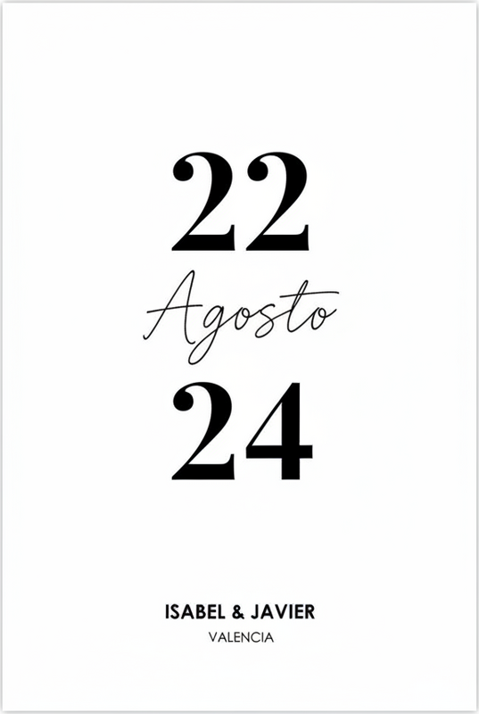 Poster personalizirani minimalistički datum vjenčanja - TenStickers