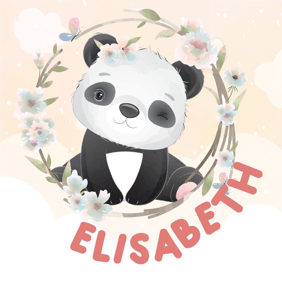 Poster personalizirani s dizajnom slatke pande - TenStickers