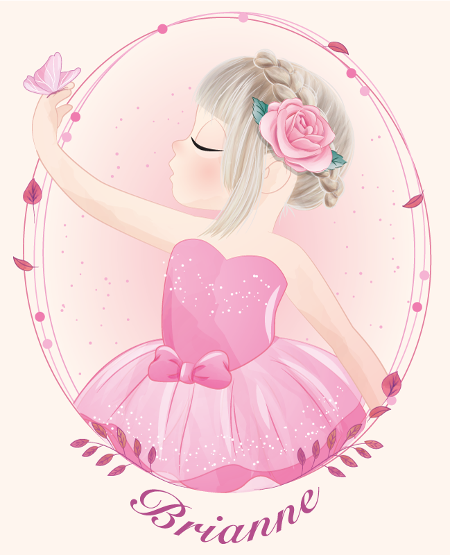 Poster personalizirani plesna balerina djevojčica - TenStickers