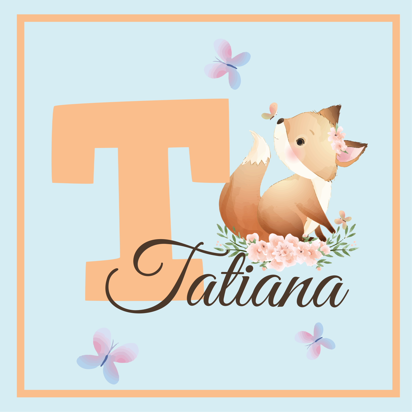 Poster personalizirani t prijateljski lisica - TenStickers