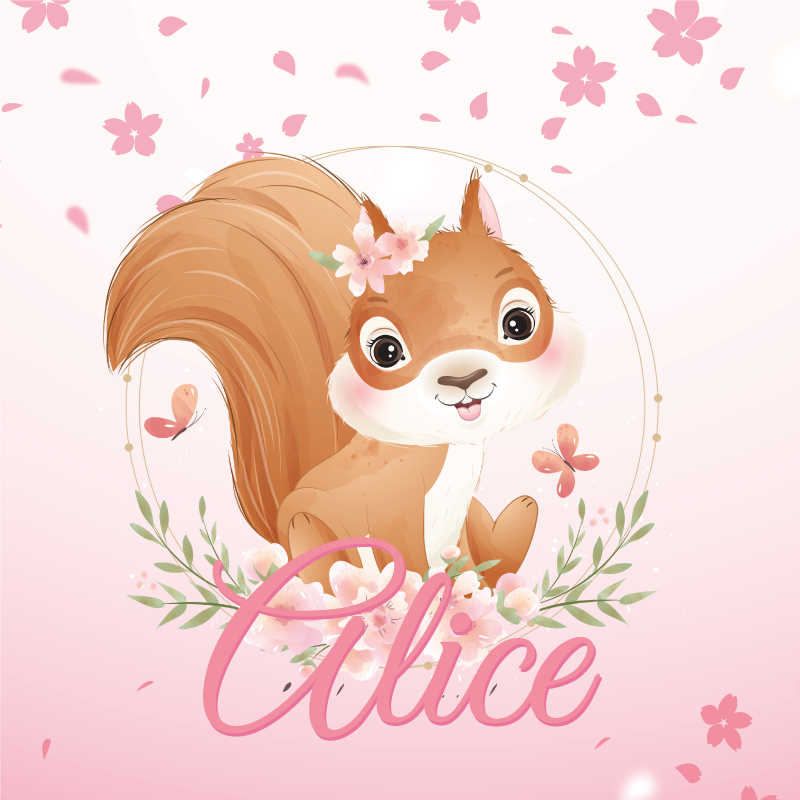 Poster personalizirani s veselim dizajnom vjeverice - TenStickers