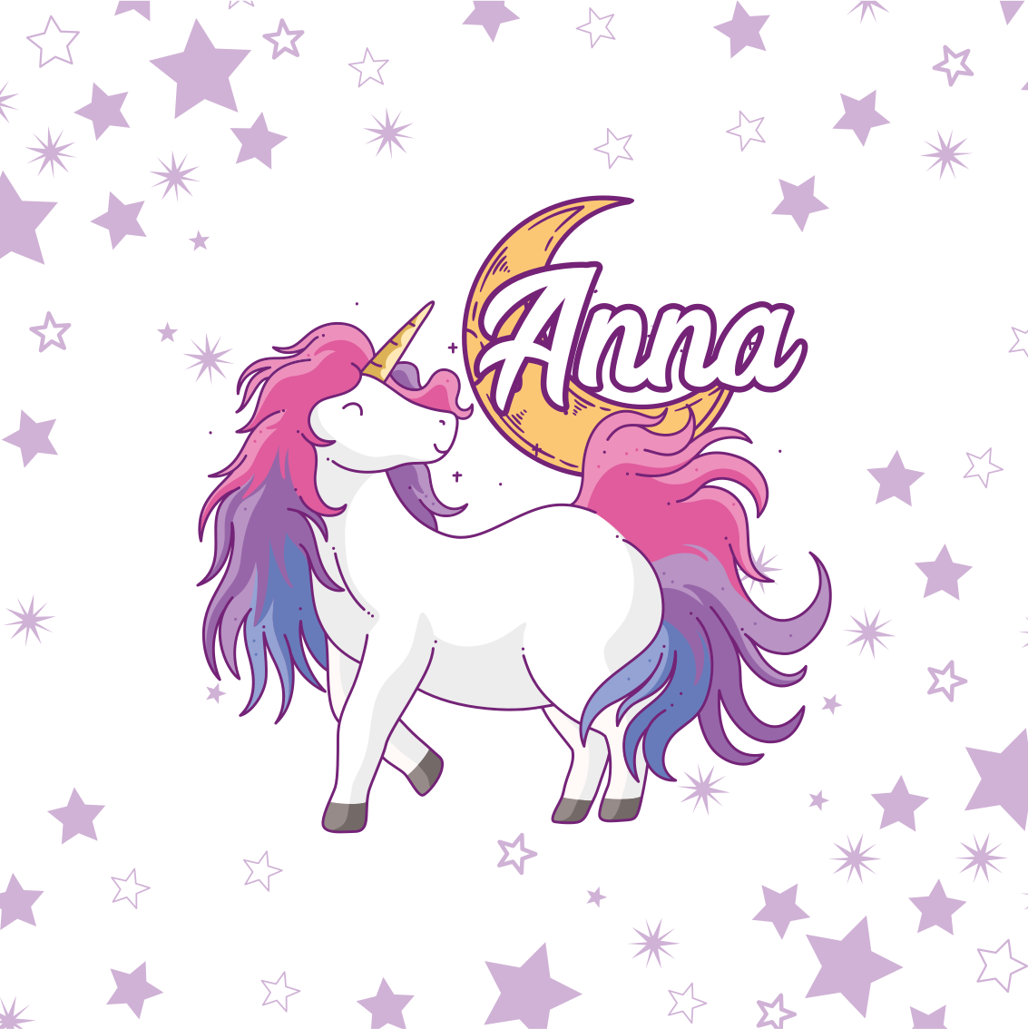 Poster personalizirani jednorog s zvijezdama - TenStickers