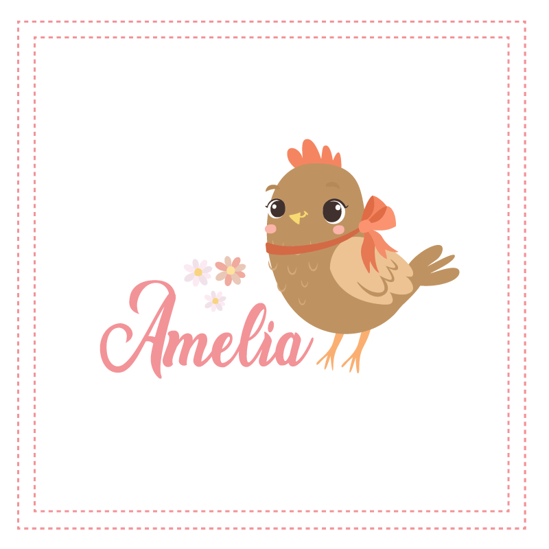 Poster personalizirani s simpatičnom pticom - TenStickers
