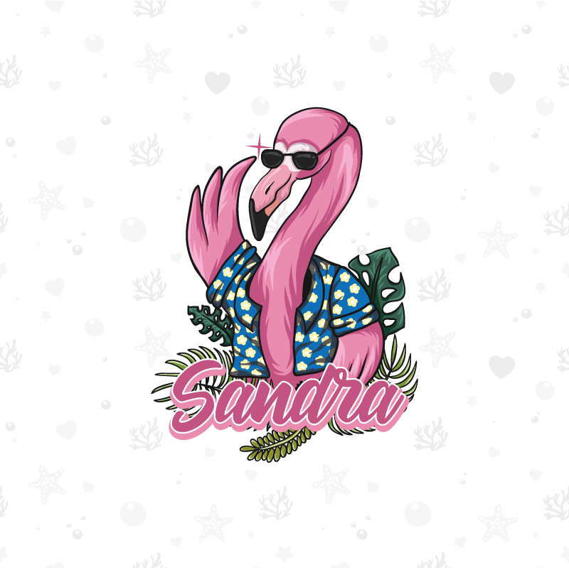 Poster personalizirani s cool flamingo vibrom - TenStickers