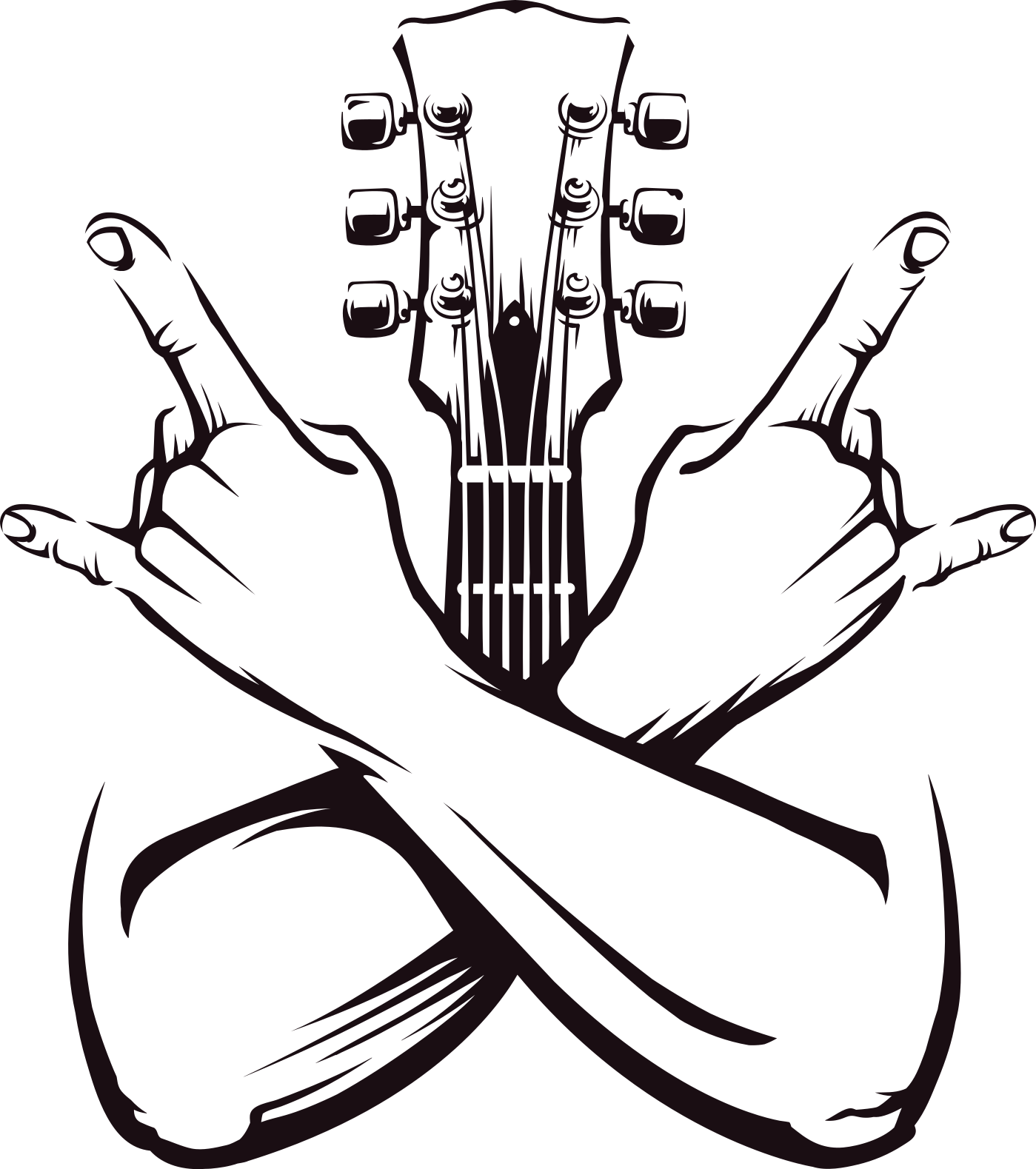 Poster glazba znak rock s prekriženim rukama - TenStickers