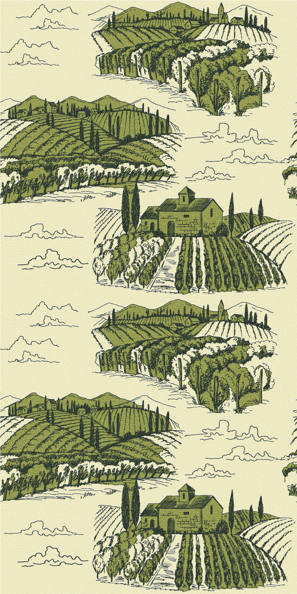 Poster berba grožđa ruralna scena - TenStickers