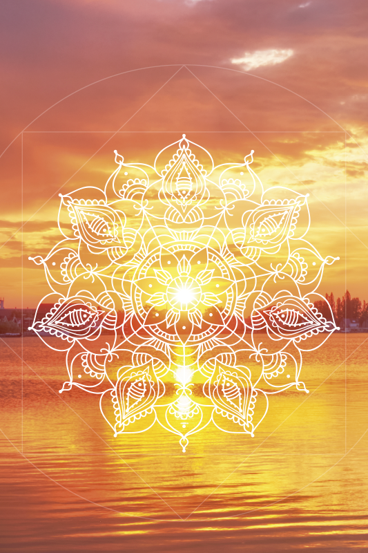 Poster zemljama sunfall mandala - TenStickers