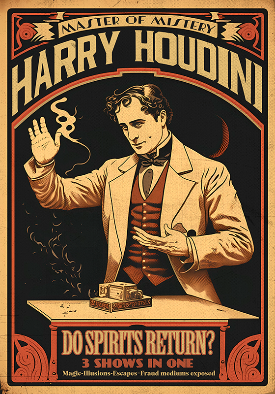 Poster berba grožđa houdini - TenStickers