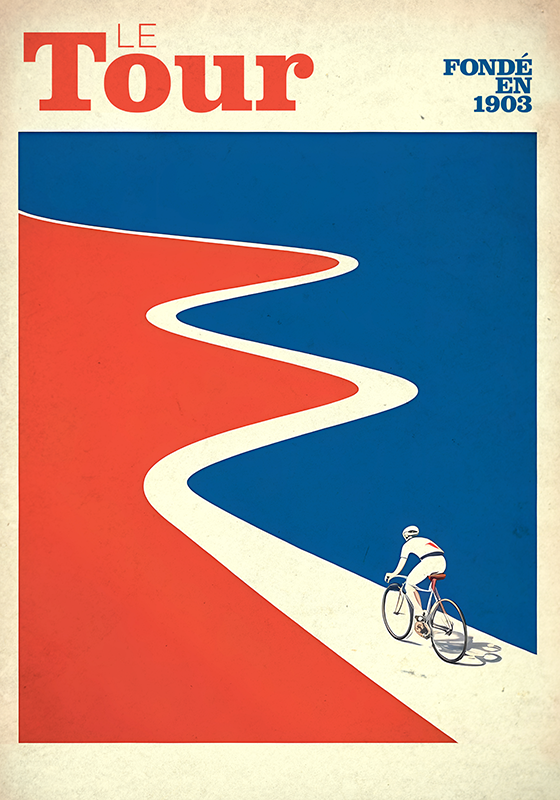 Poster krug vintage "tour" - TenStickers
