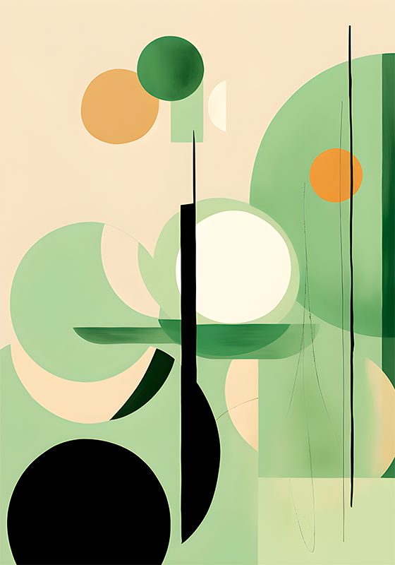 Poster umjetnost zelene figure - TenStickers