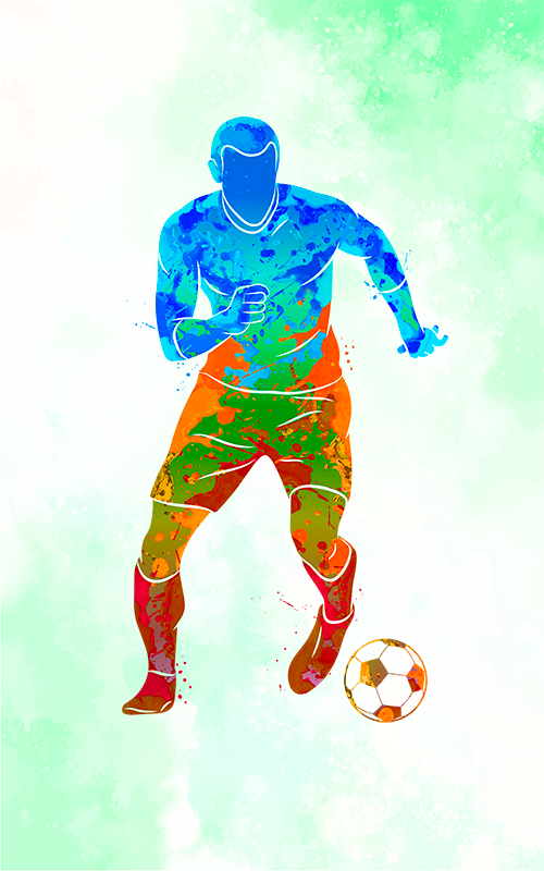 Poster fudbal akvarel igrača - TenStickers