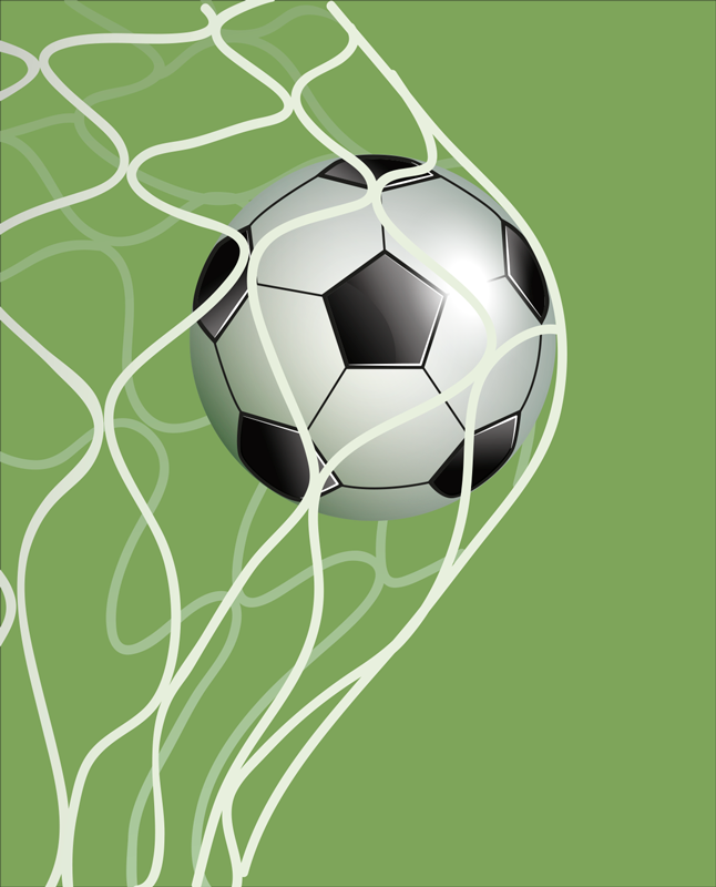 Poster fudbal s loptom koja se kreće u gol - TenStickers