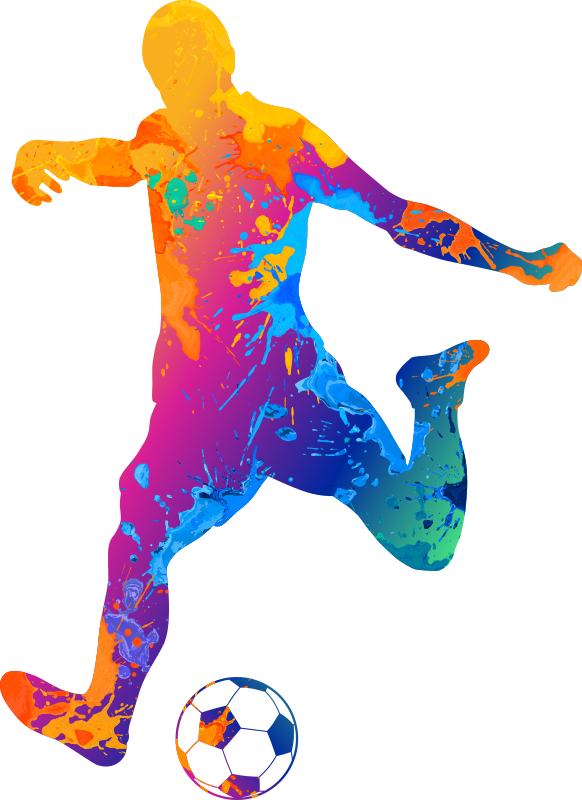 Poster fudbal s razlivenom bojom - TenStickers