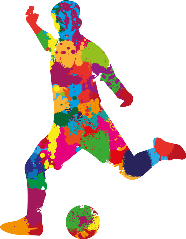 Poster fudbal igrač u boji prskanja - TenStickers